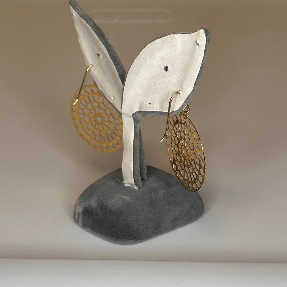 Lovell Design - Notre Dame West Drop Gold Plated Earrings, IOB - Picture 2 of 6